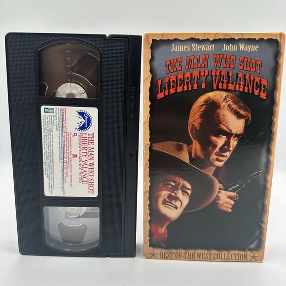 The Man Who Shot Liberty Valance VHS 1990 James Stewart John Wayne Western - Picture 3 of 3